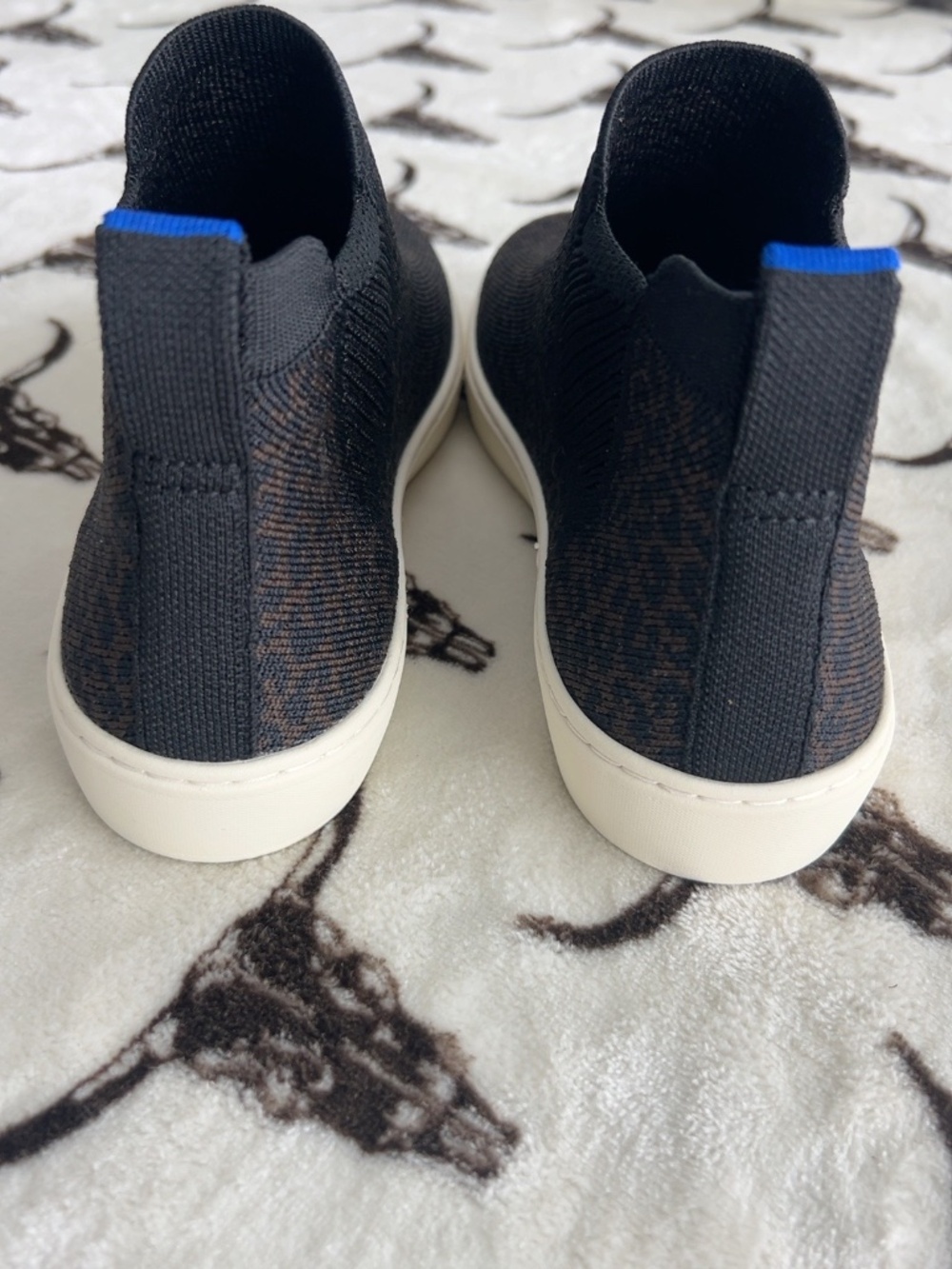 Rothy’s The Chelsea Espresso Spot Leopard Sneakers Size 8 Unworn - Picture 3 of 6